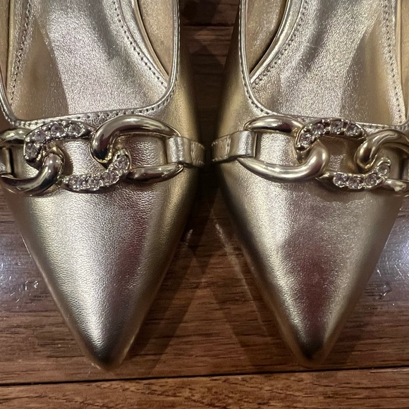 Lilly Pulitzer Jules Slingback Kitten Heels Size 6 Gold - Picture 5 of 6